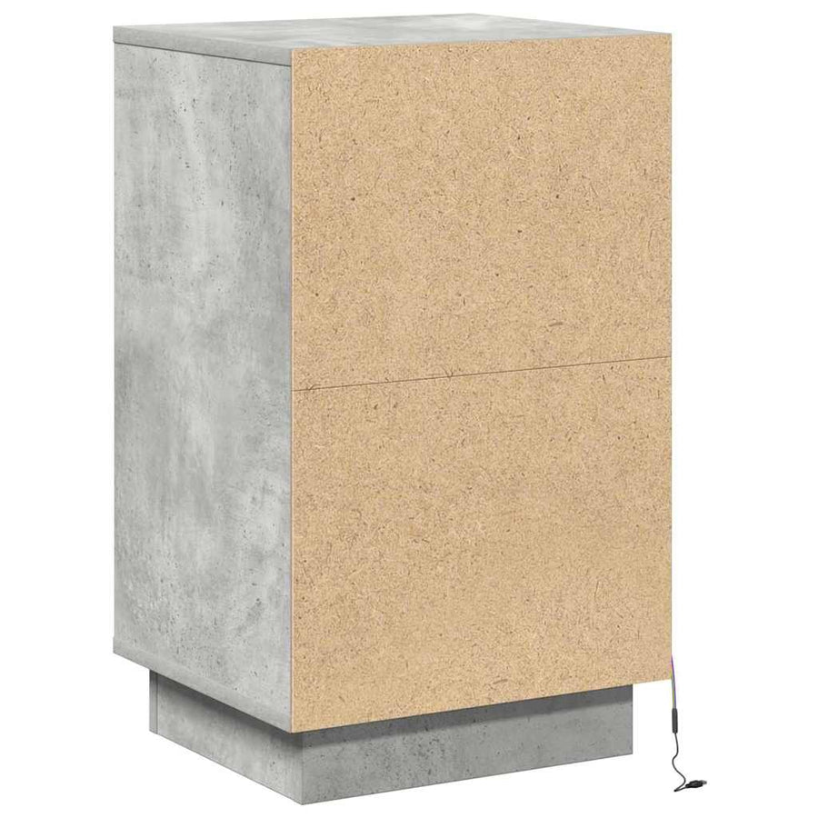 Nachtkastje met lade Beton Grijs 39 x 34,5 x 65 cm Bewerkt hout