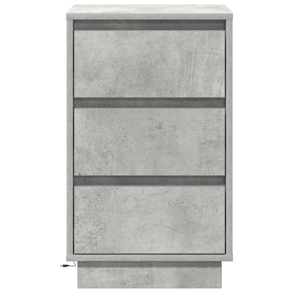 Nachtkastje met lade Beton Grijs 39 x 34,5 x 65 cm Bewerkt hout
