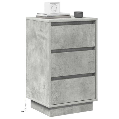 Nachtkastje met lade Beton Grijs 39 x 34,5 x 65 cm Bewerkt hout