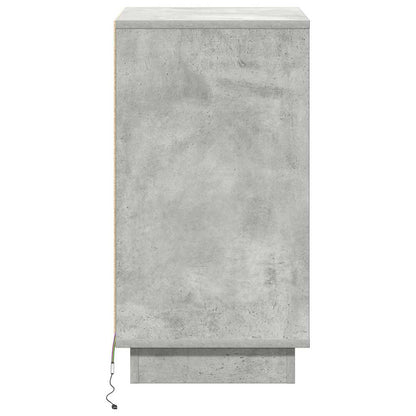 Nachtkastje met lade Beton Grijs 39 x 34,5 x 65 cm Bewerkt hout
