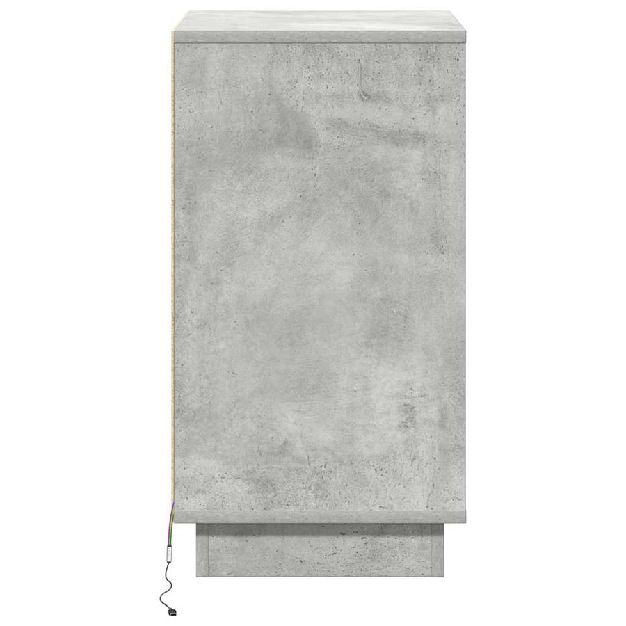 Nachtkastje met lade Beton Grijs 39 x 34,5 x 65 cm Bewerkt hout