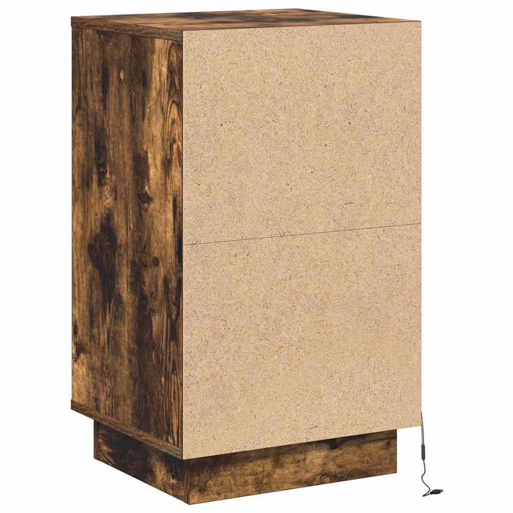 Nachtkastje Gerookt eiken 39 x 34,5 x 65 cm Bewerkt hout