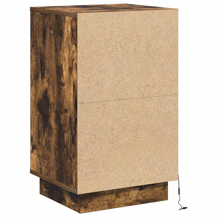 Nachtkastje Gerookt eiken 39 x 34,5 x 65 cm Bewerkt hout