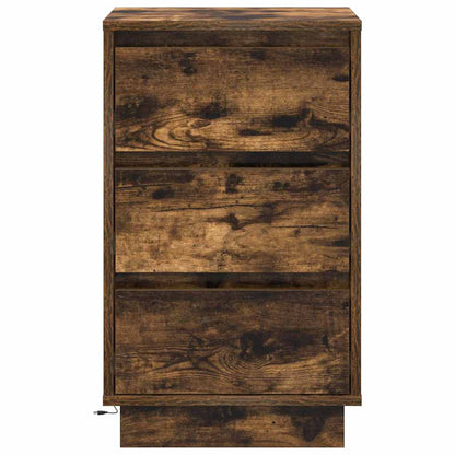 Nachtkastje Gerookt eiken 39 x 34,5 x 65 cm Bewerkt hout