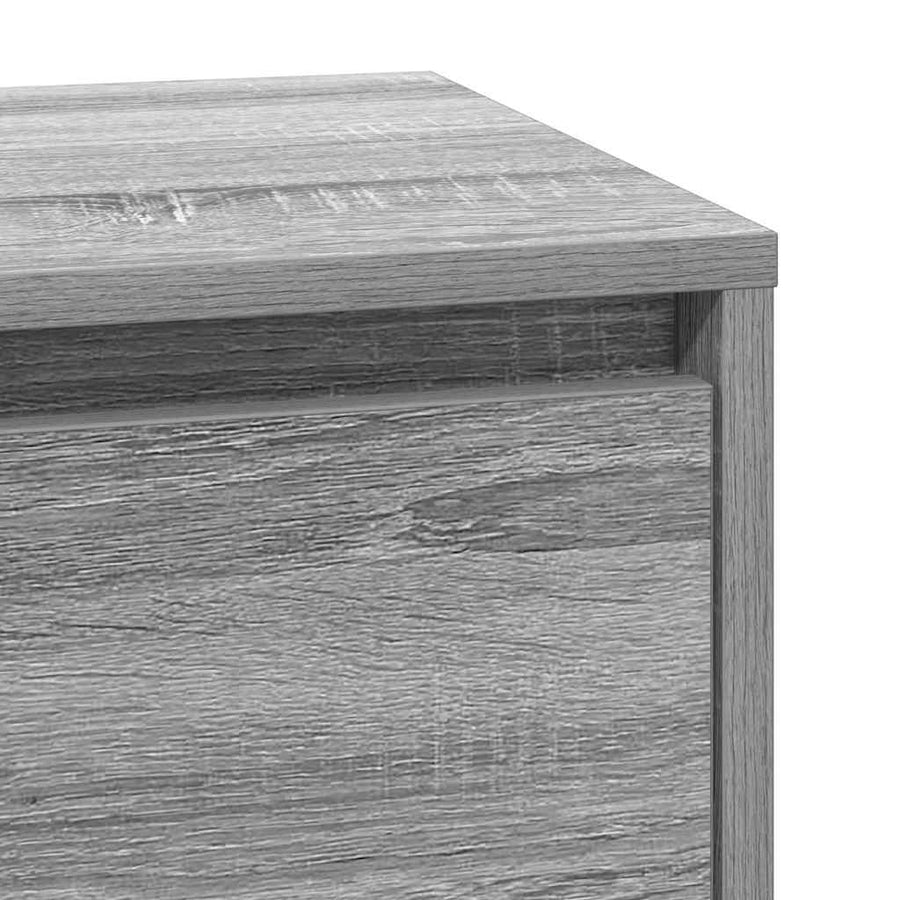 Nachtkastje met lade Grijs 39 x 34,5 x 65 cm Bewerkt hout