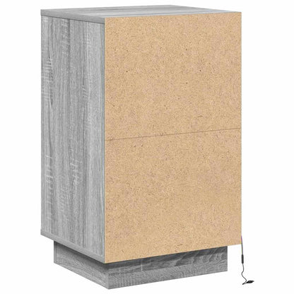 Nachtkastje met lade Grijs 39 x 34,5 x 65 cm Bewerkt hout