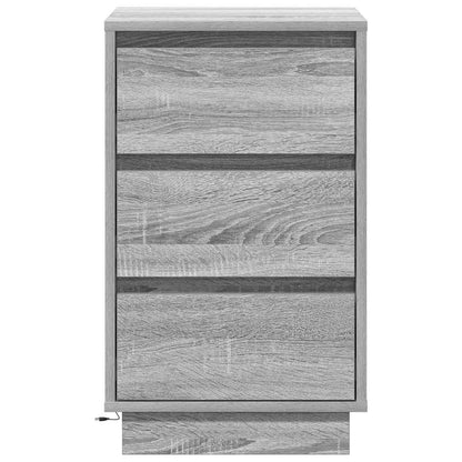 Nachtkastje met lade Grijs 39 x 34,5 x 65 cm Bewerkt hout