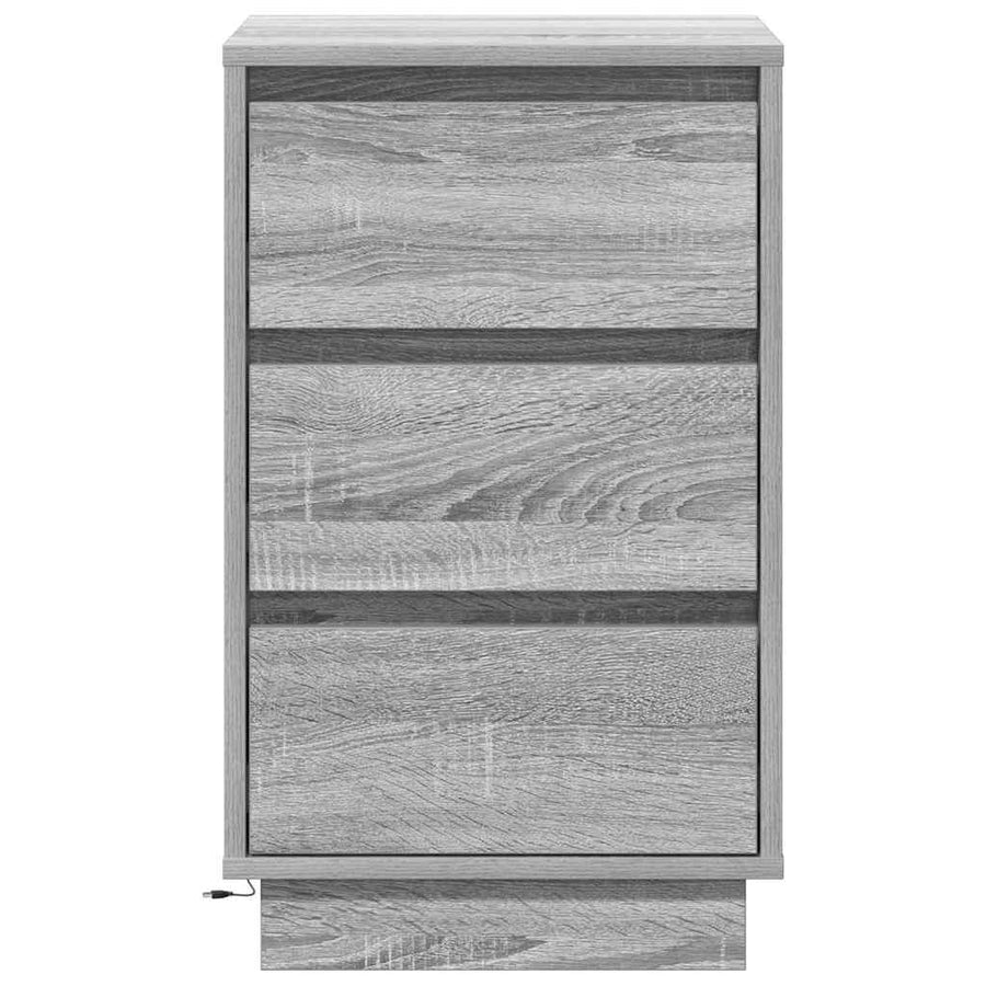 Nachtkastje met lade Grijs 39 x 34,5 x 65 cm Bewerkt hout