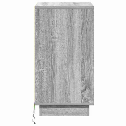 Nachtkastje met lade Grijs 39 x 34,5 x 65 cm Bewerkt hout