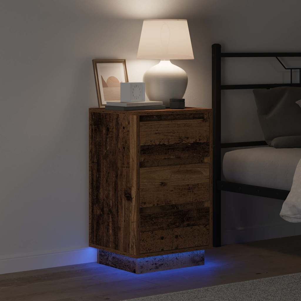 Nachtkastje met lade Oudhout 39 x 34,5 x 65 cm Bewerkt hout