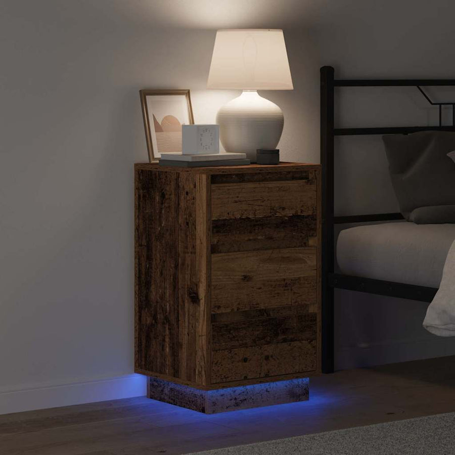 Nachtkastje met lade Oudhout 39 x 34,5 x 65 cm Bewerkt hout