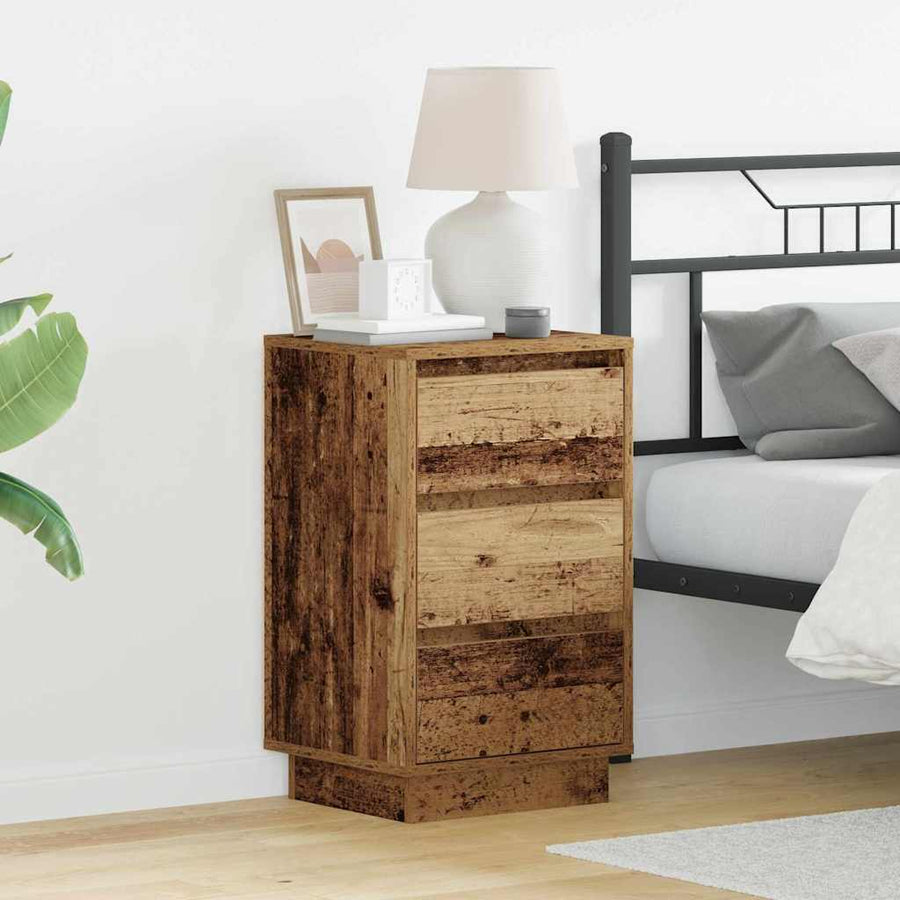 Nachtkastje met lade Oudhout 39 x 34,5 x 65 cm Bewerkt hout