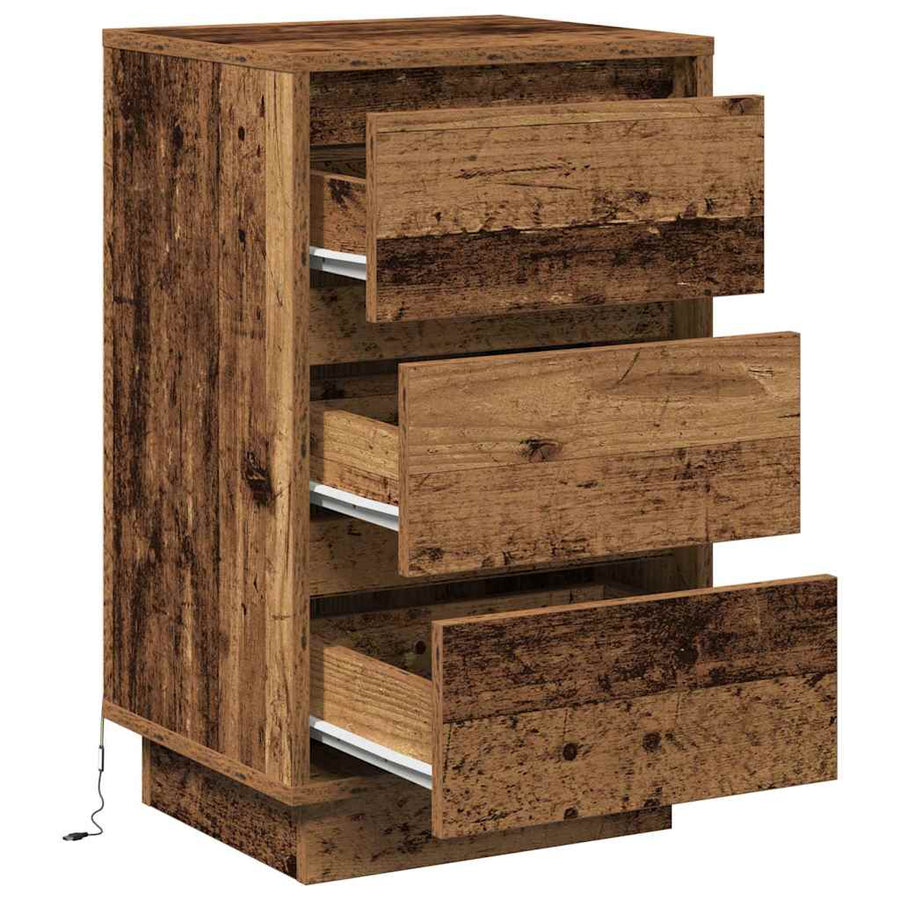 Nachtkastje met lade Oudhout 39 x 34,5 x 65 cm Bewerkt hout