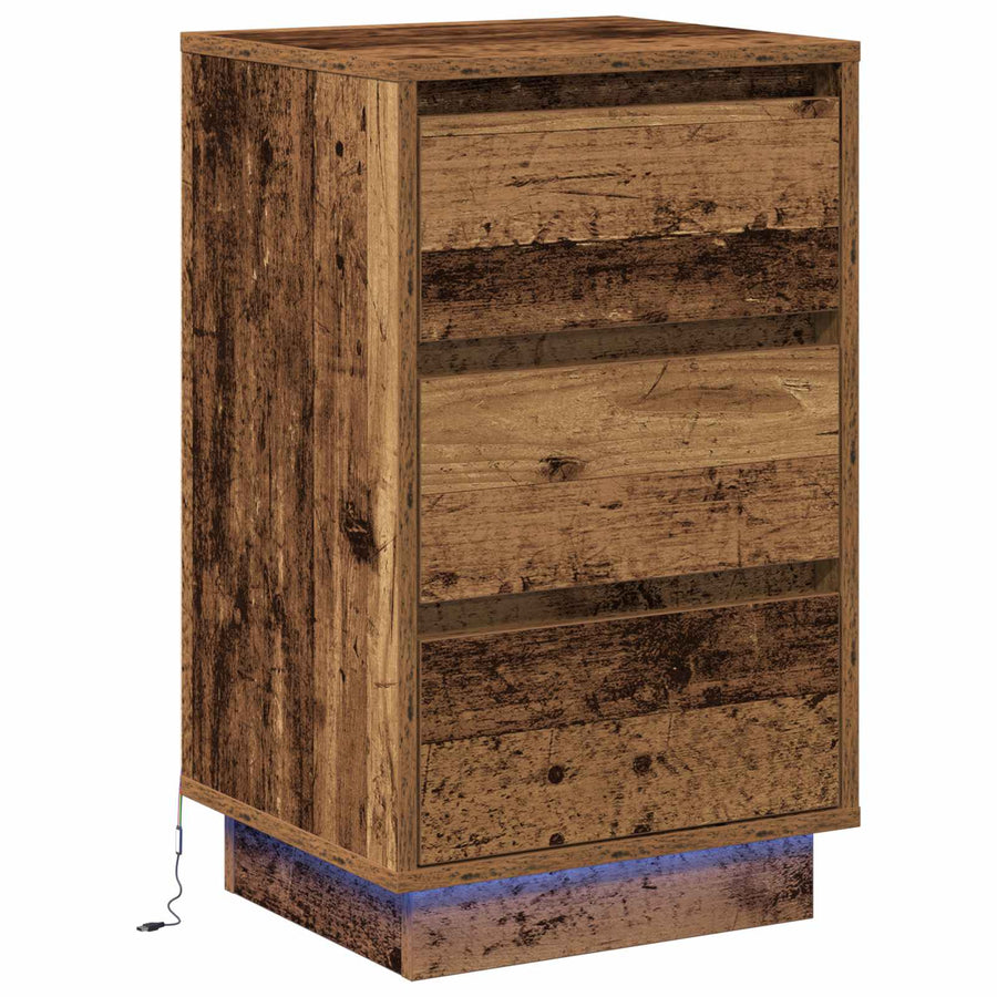 Nachtkastje met lade Oudhout 39 x 34,5 x 65 cm Bewerkt hout