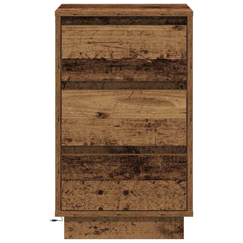 Nachtkastje met lade Oudhout 39 x 34,5 x 65 cm Bewerkt hout