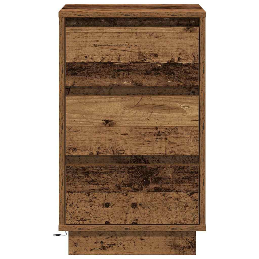 Nachtkastje met lade Oudhout 39 x 34,5 x 65 cm Bewerkt hout