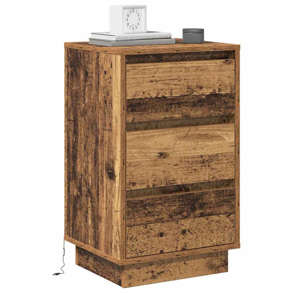 Nachtkastje met lade Oudhout 39 x 34,5 x 65 cm Bewerkt hout