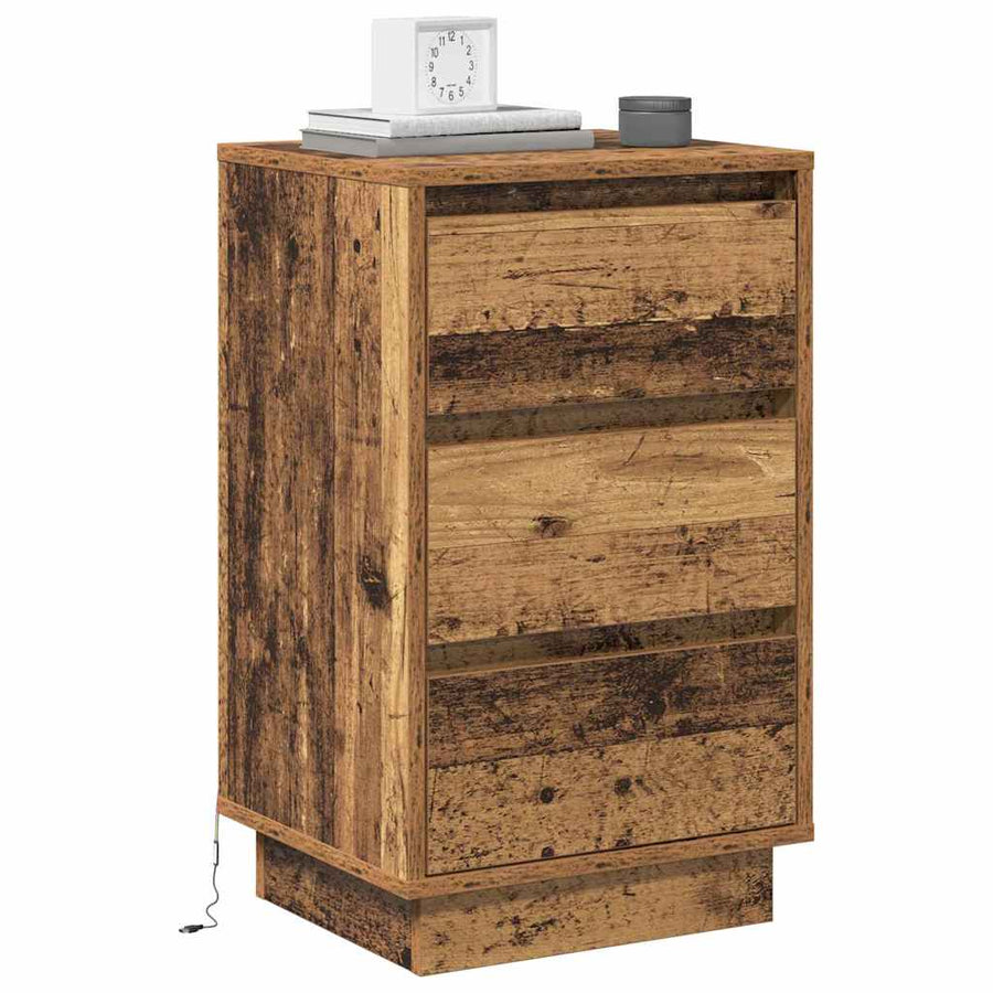 Nachtkastje met lade Oudhout 39 x 34,5 x 65 cm Bewerkt hout