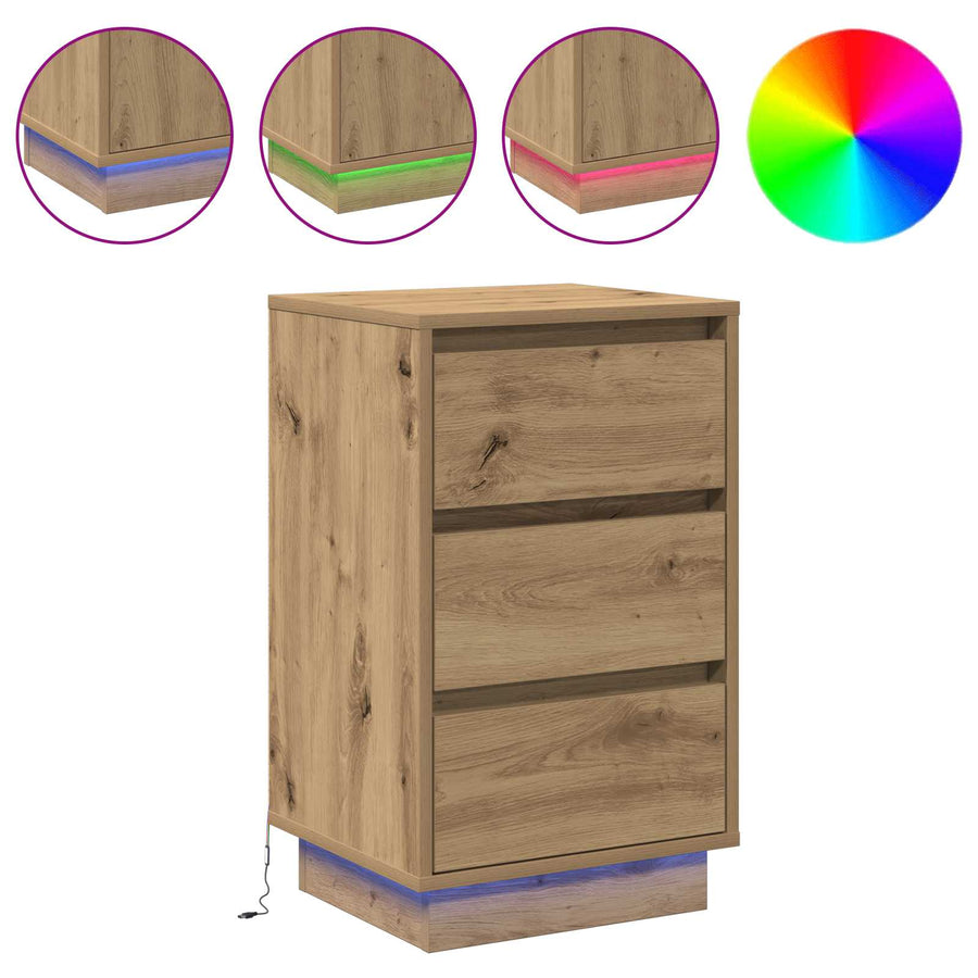 Nachtkastje Artisan Eiken 39 x 34,5 x 65 cm Bewerkt hout