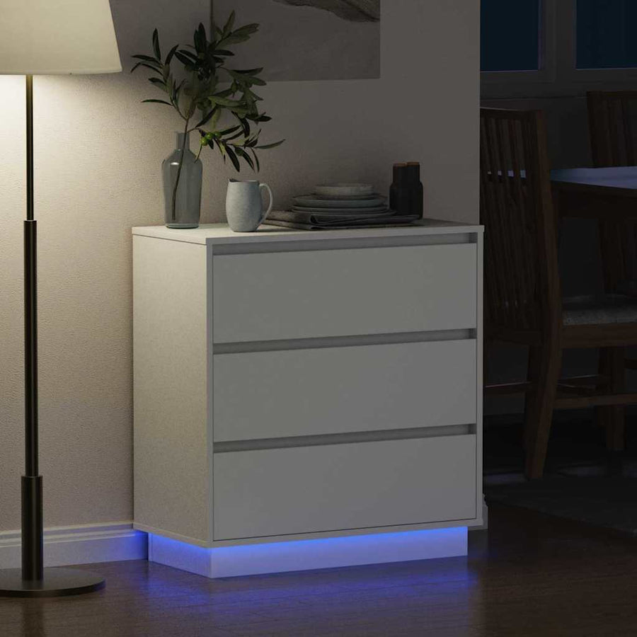 Nachtkastje met lade Wit 71 x 34,5 x 75 cm Bewerkt hout