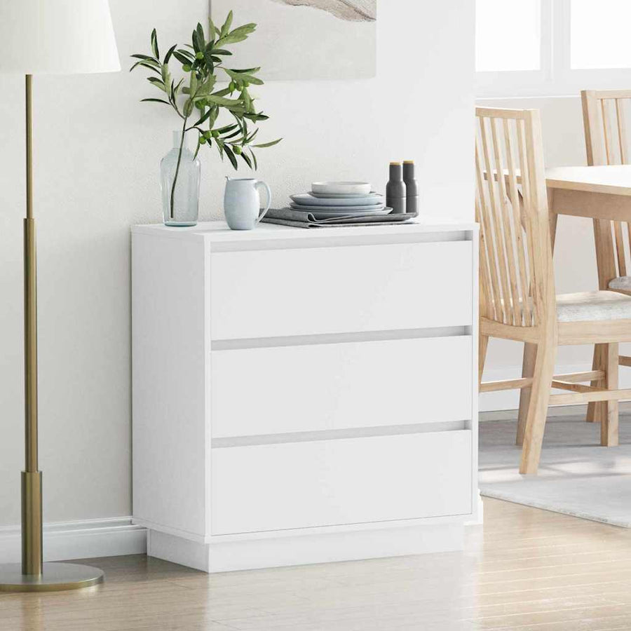 Nachtkastje met lade Wit 71 x 34,5 x 75 cm Bewerkt hout