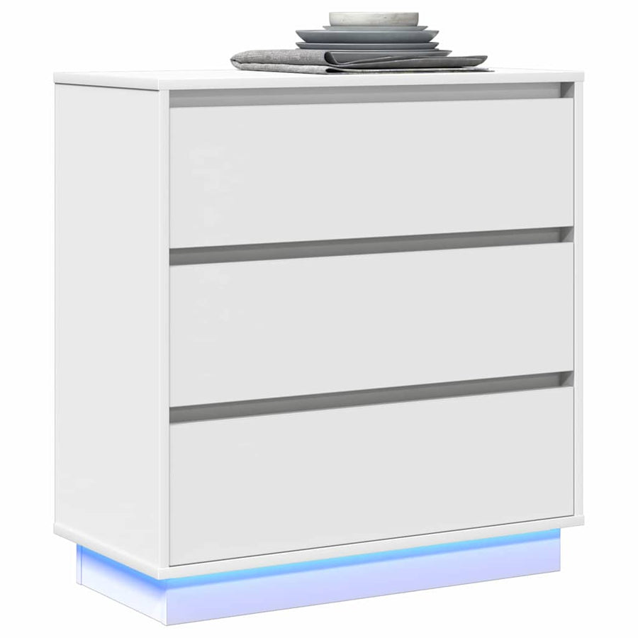 Nachtkastje met lade Wit 71 x 34,5 x 75 cm Bewerkt hout