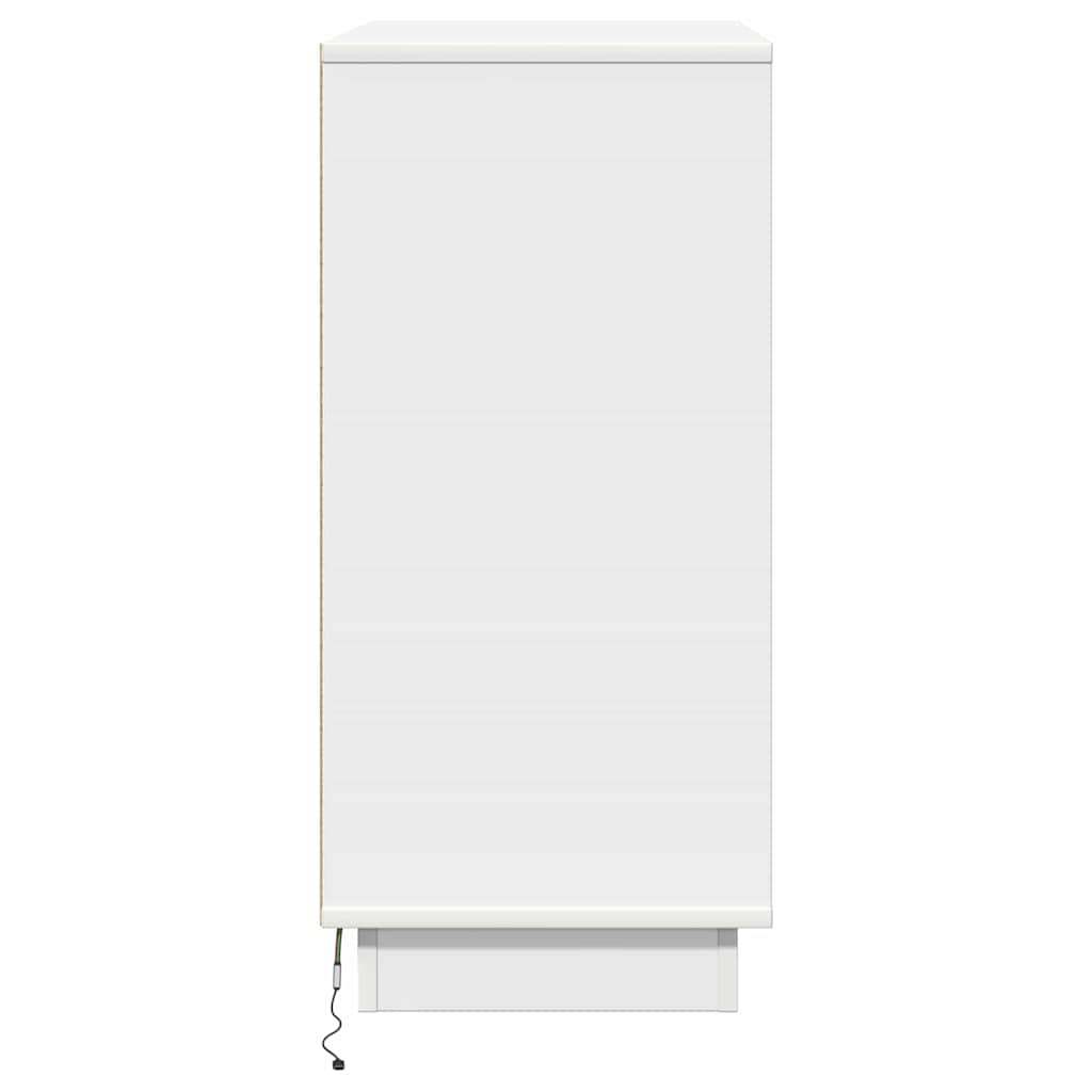 Nachtkastje met lade Wit 71 x 34,5 x 75 cm Bewerkt hout
