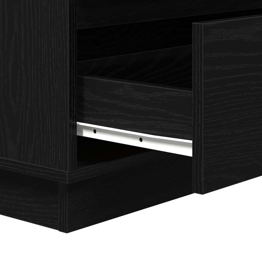 Nachtkastje met lade Zwart Eiken 71 x 34,5 x 75 cm Bewerkt hout