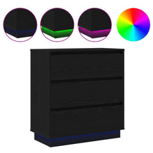 Nachtkastje met lade Zwart Eiken 71 x 34,5 x 75 cm Bewerkt hout