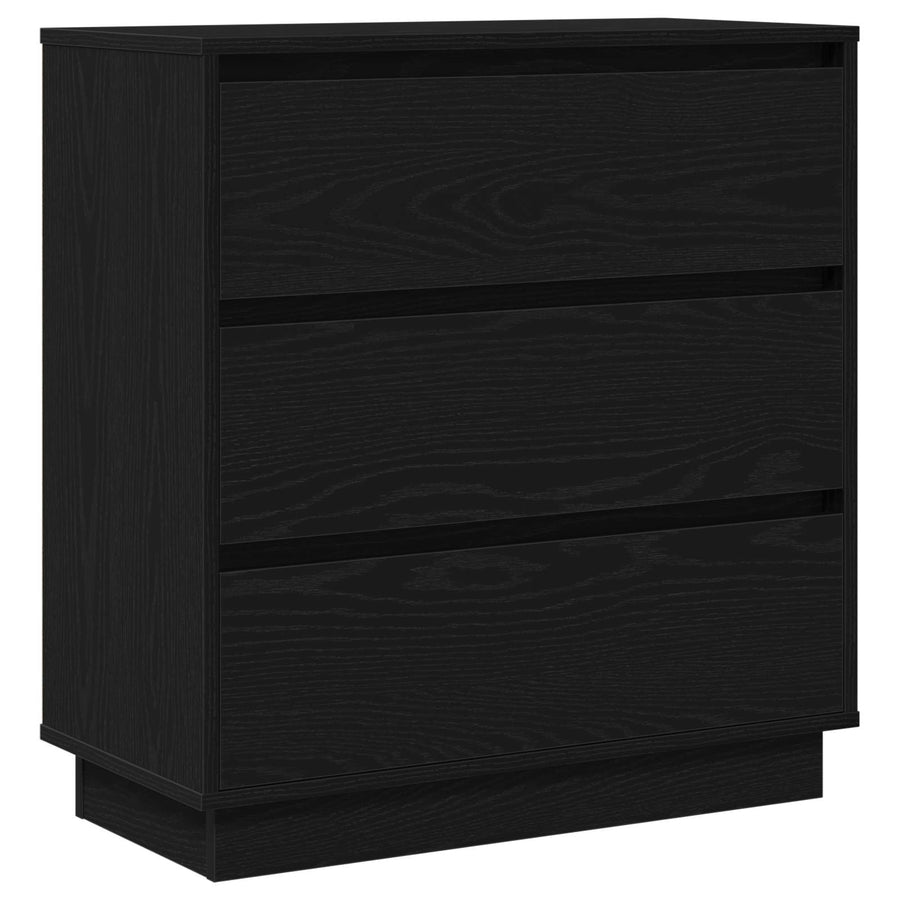 Nachtkastje met lade Zwart Eiken 71 x 34,5 x 75 cm Bewerkt hout