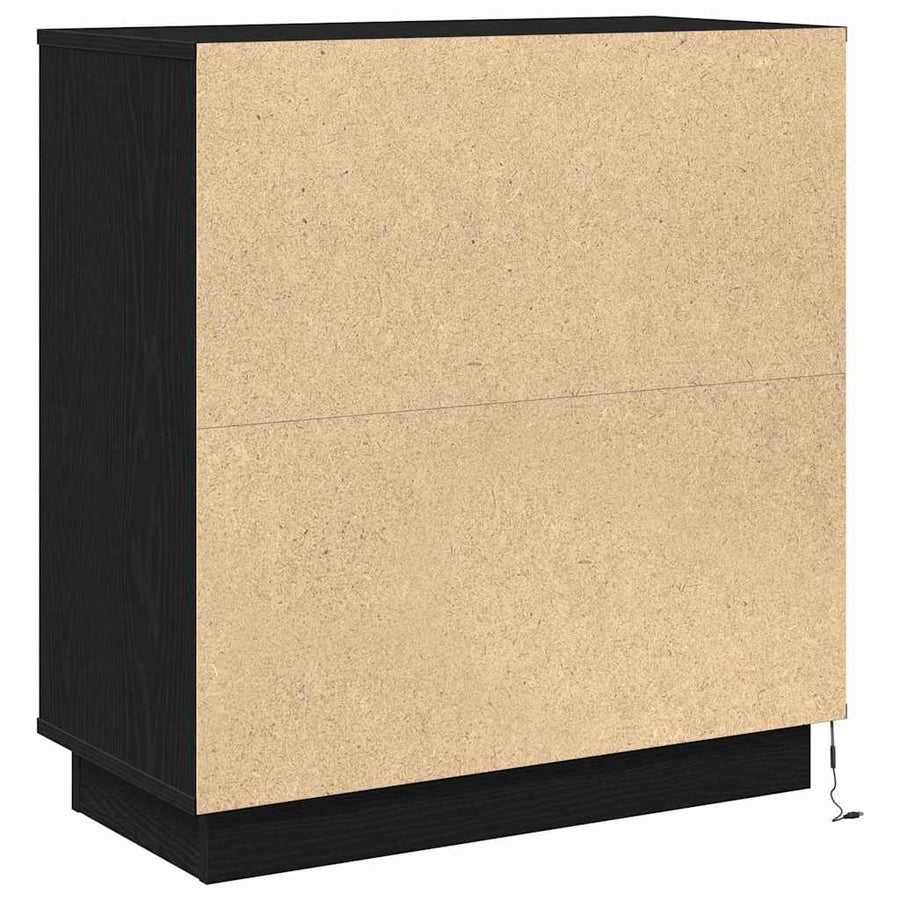 Nachtkastje met lade Zwart Eiken 71 x 34,5 x 75 cm Bewerkt hout