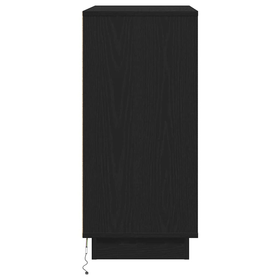 Nachtkastje met lade Zwart Eiken 71 x 34,5 x 75 cm Bewerkt hout