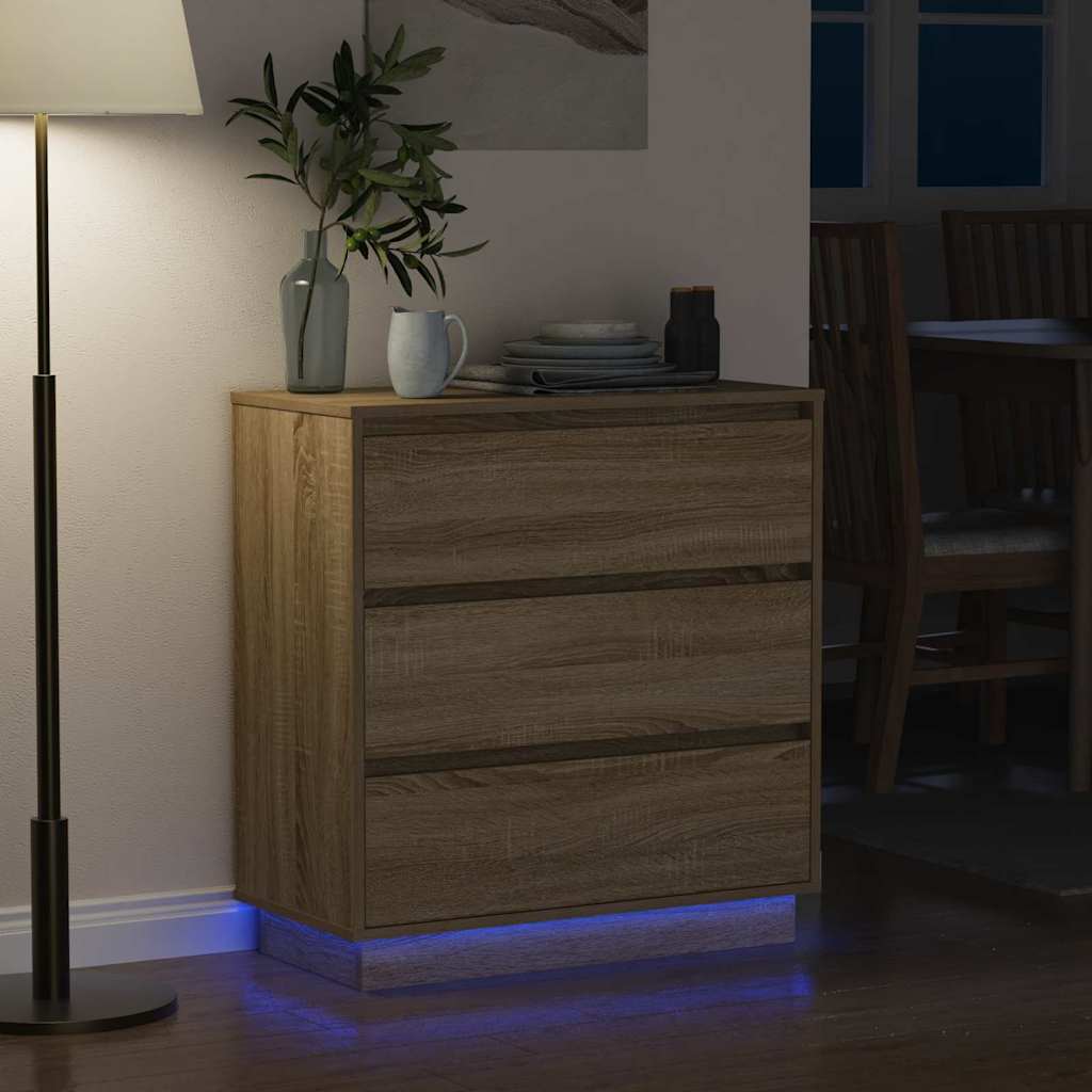 Nachtkastje Sonoma Eiken 71 x 34,5 x 75 cm Bewerkt hout