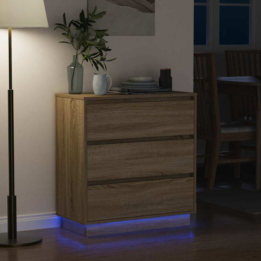 Nachtkastje Sonoma Eiken 71 x 34,5 x 75 cm Bewerkt hout