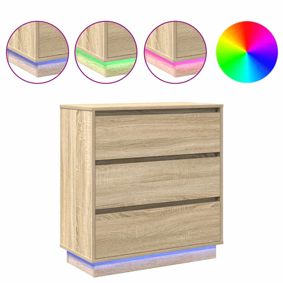 Nachtkastje Sonoma Eiken 71 x 34,5 x 75 cm Bewerkt hout