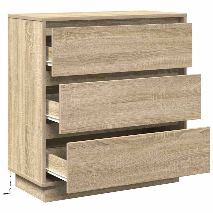 Nachtkastje Sonoma Eiken 71 x 34,5 x 75 cm Bewerkt hout