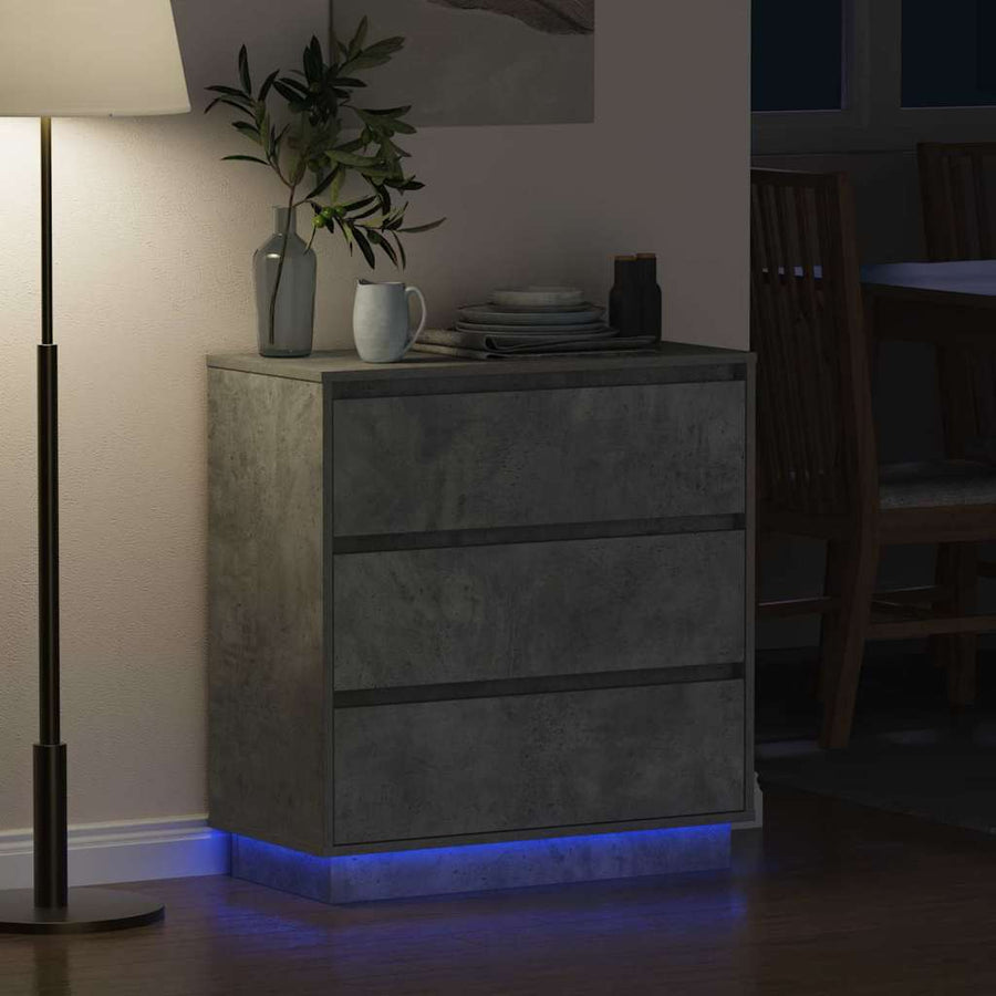 Nachtkastje met lade Beton Grijs 71 x 34,5 x 75 cm Bewerkt hout