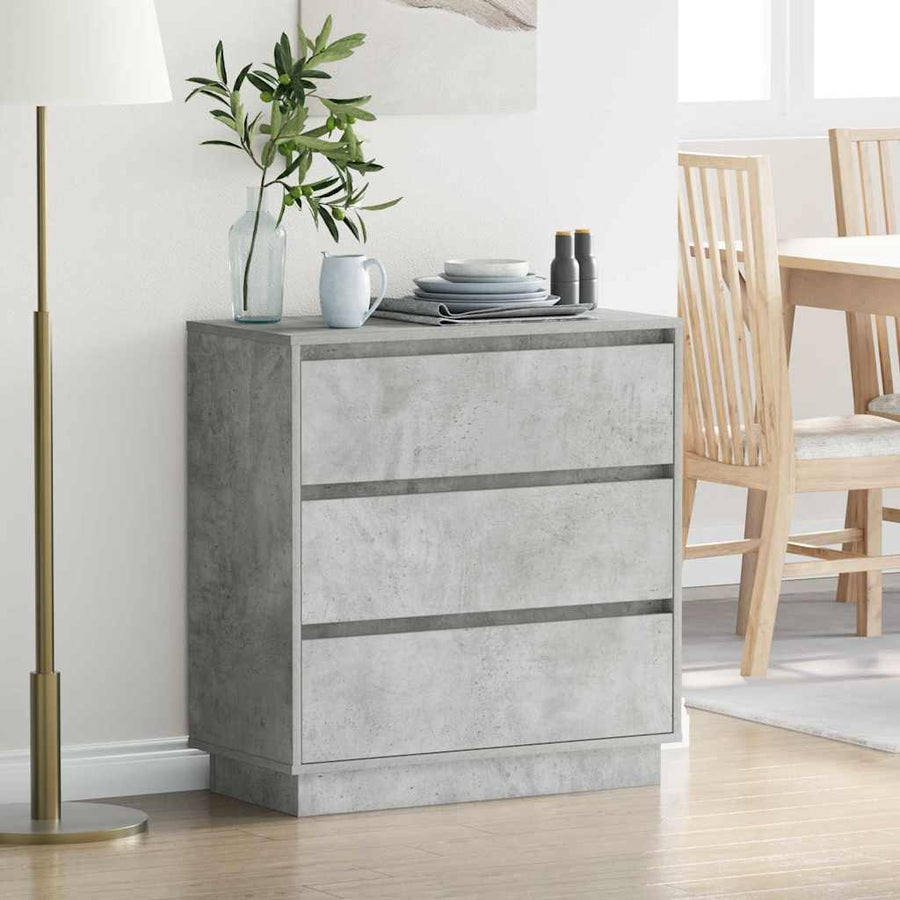 Nachtkastje met lade Beton Grijs 71 x 34,5 x 75 cm Bewerkt hout