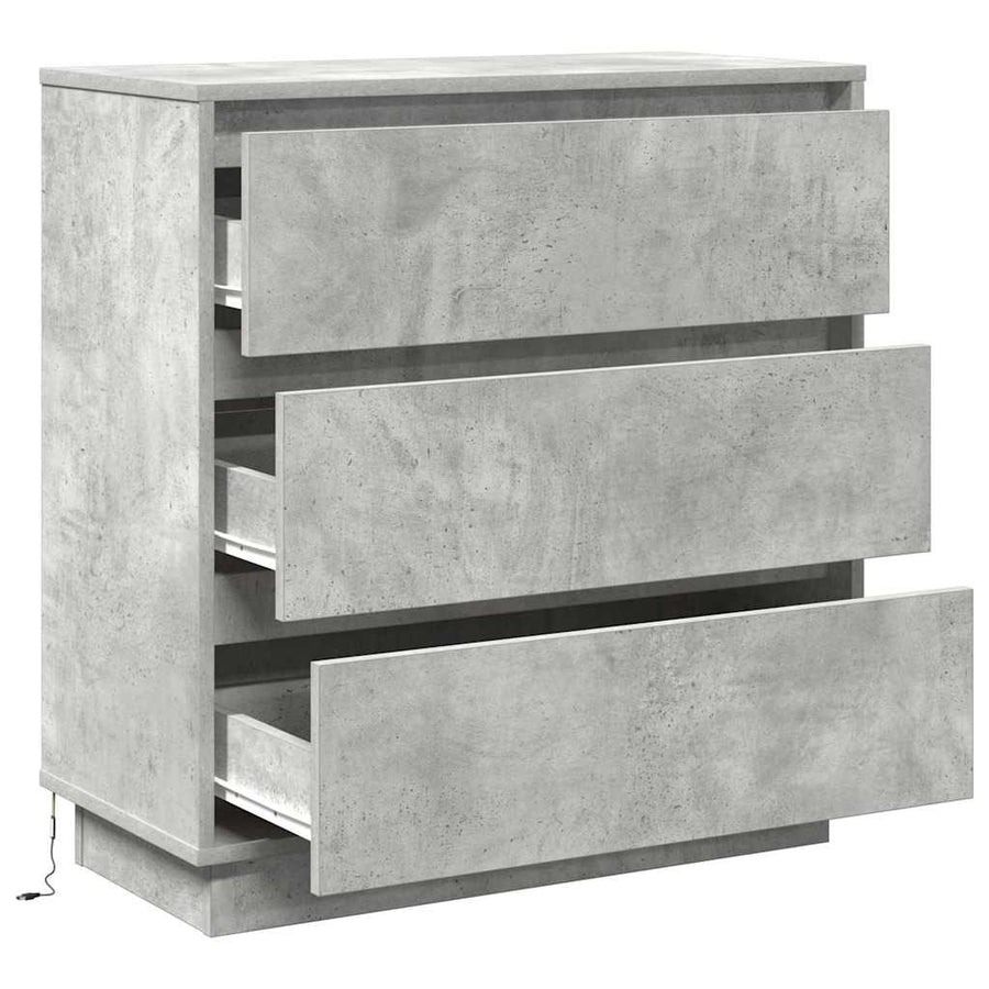 Nachtkastje met lade Beton Grijs 71 x 34,5 x 75 cm Bewerkt hout