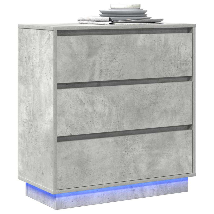 Nachtkastje met lade Beton Grijs 71 x 34,5 x 75 cm Bewerkt hout