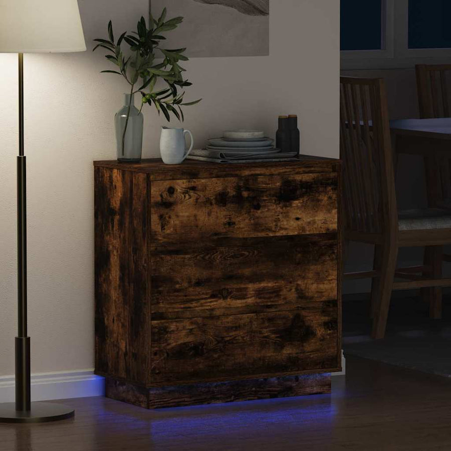 Nachtkastje Gerookt eiken 71 x 34,5 x 75 cm Bewerkt hout