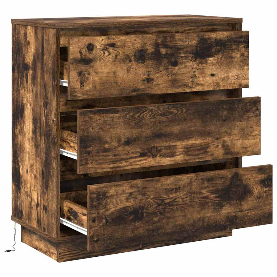 Nachtkastje Gerookt eiken 71 x 34,5 x 75 cm Bewerkt hout