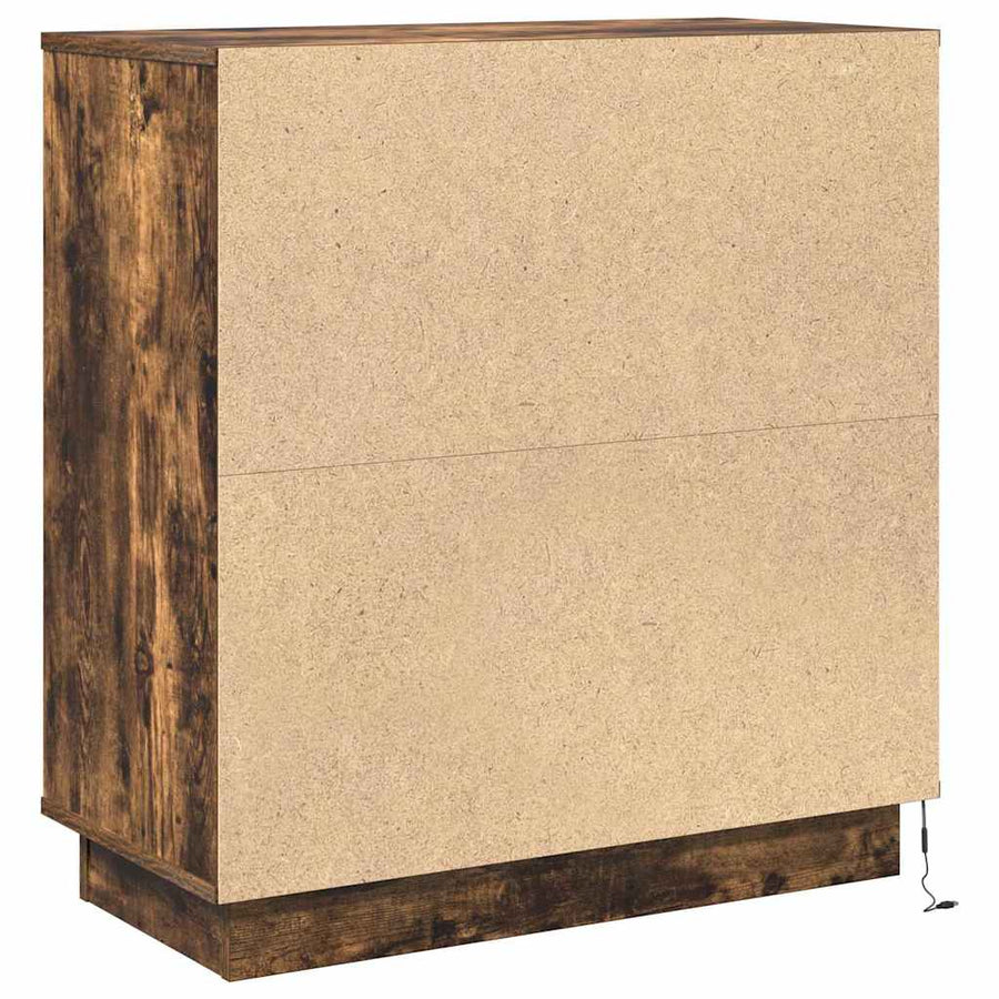 Nachtkastje Gerookt eiken 71 x 34,5 x 75 cm Bewerkt hout