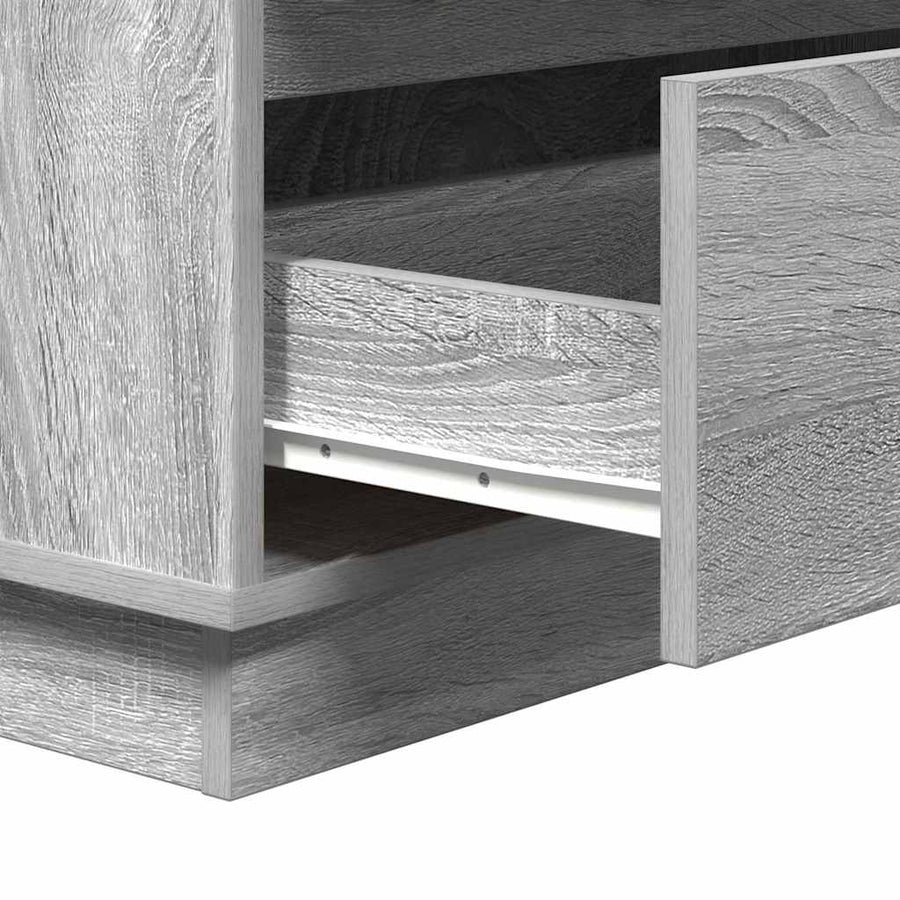 Nachtkastje met lade Grijs 71 x 34,5 x 75 cm Bewerkt hout