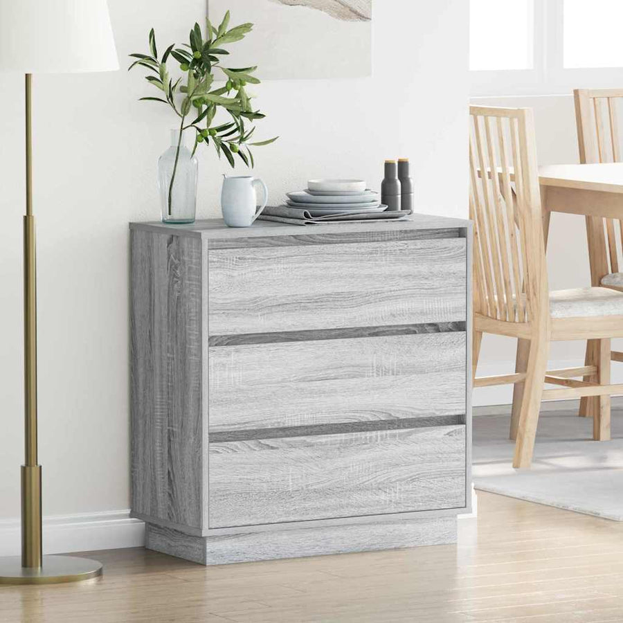Nachtkastje met lade Grijs 71 x 34,5 x 75 cm Bewerkt hout