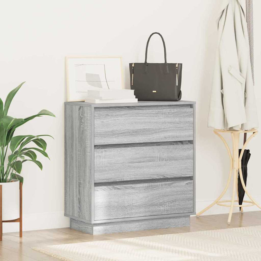 Nachtkastje met lade Grijs 71 x 34,5 x 75 cm Bewerkt hout
