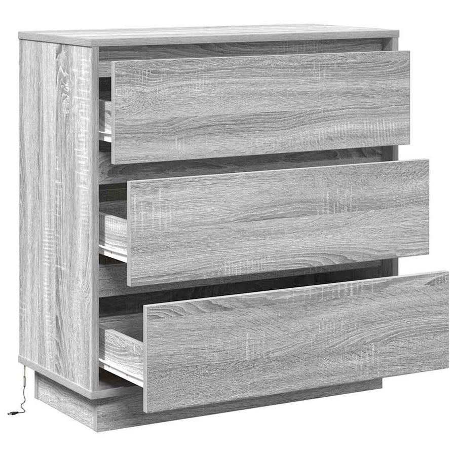 Nachtkastje met lade Grijs 71 x 34,5 x 75 cm Bewerkt hout