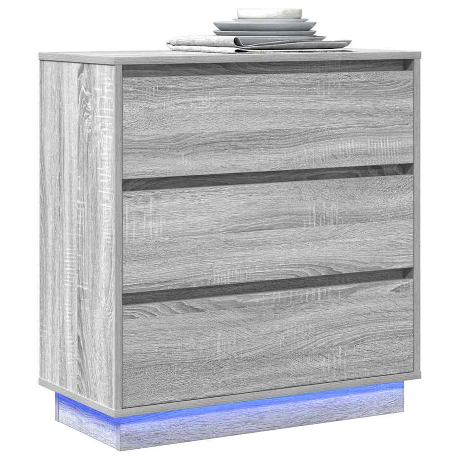 Nachtkastje met lade Grijs 71 x 34,5 x 75 cm Bewerkt hout