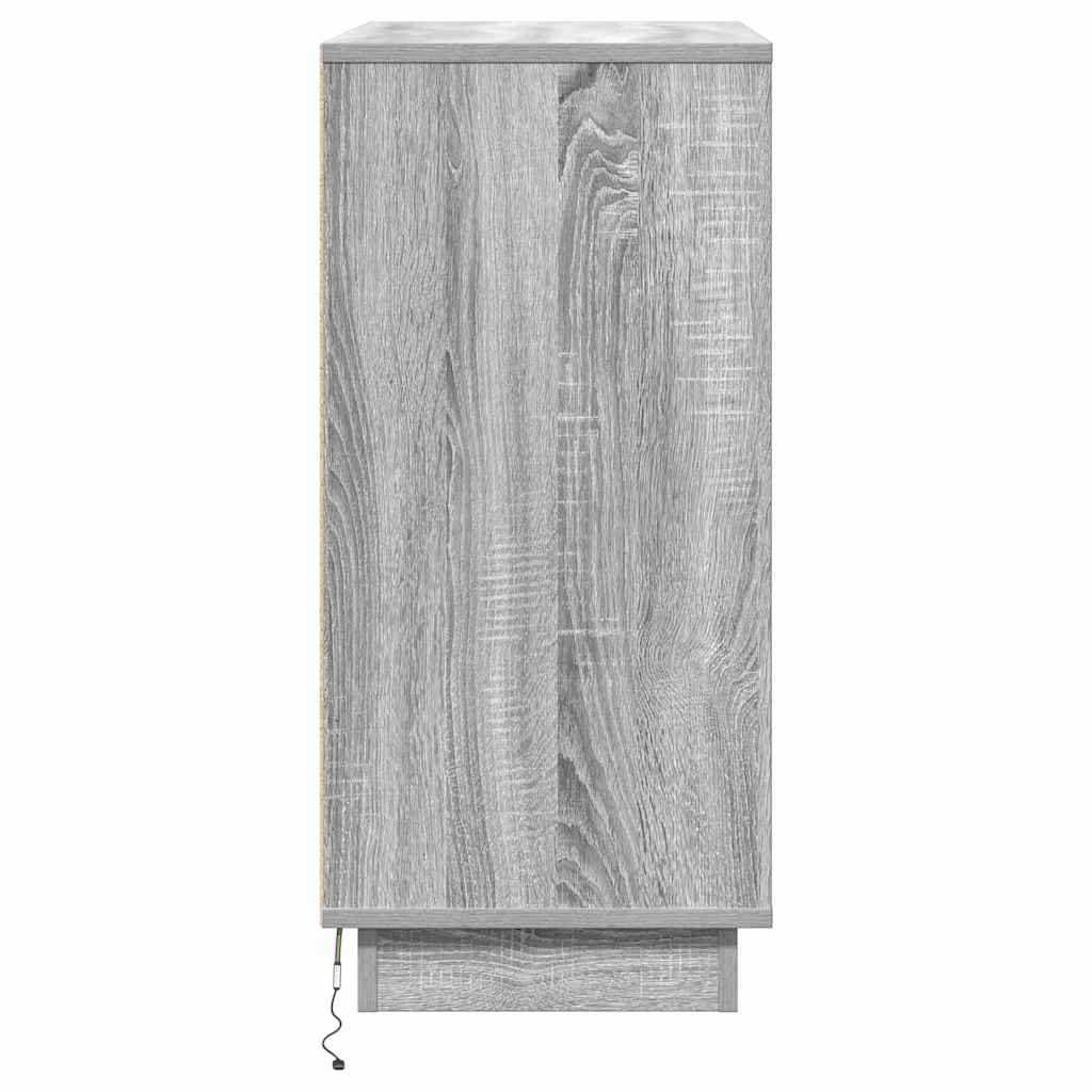 Nachtkastje met lade Grijs 71 x 34,5 x 75 cm Bewerkt hout