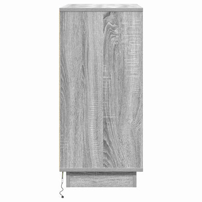 Nachtkastje met lade Grijs 71 x 34,5 x 75 cm Bewerkt hout